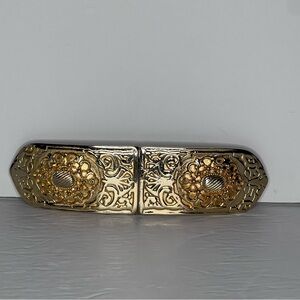 Vintage Gay Boyer Ornate Floral Metal Belt Buckle Big 1980’s Style